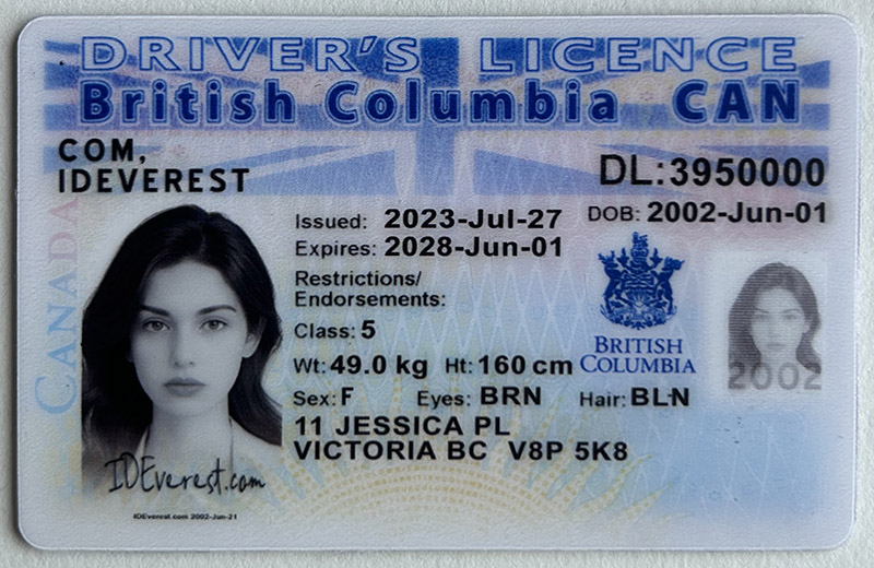 Best British Columbia Fake ID Card